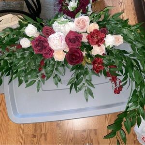 Lings moment Burgundy and white florals